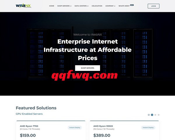 美国服务器商家webnx：AMD服务器低至99/月，25G大带宽-全球服务器
